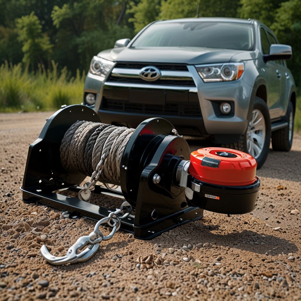 Difficult terrain conquered by ATV winch