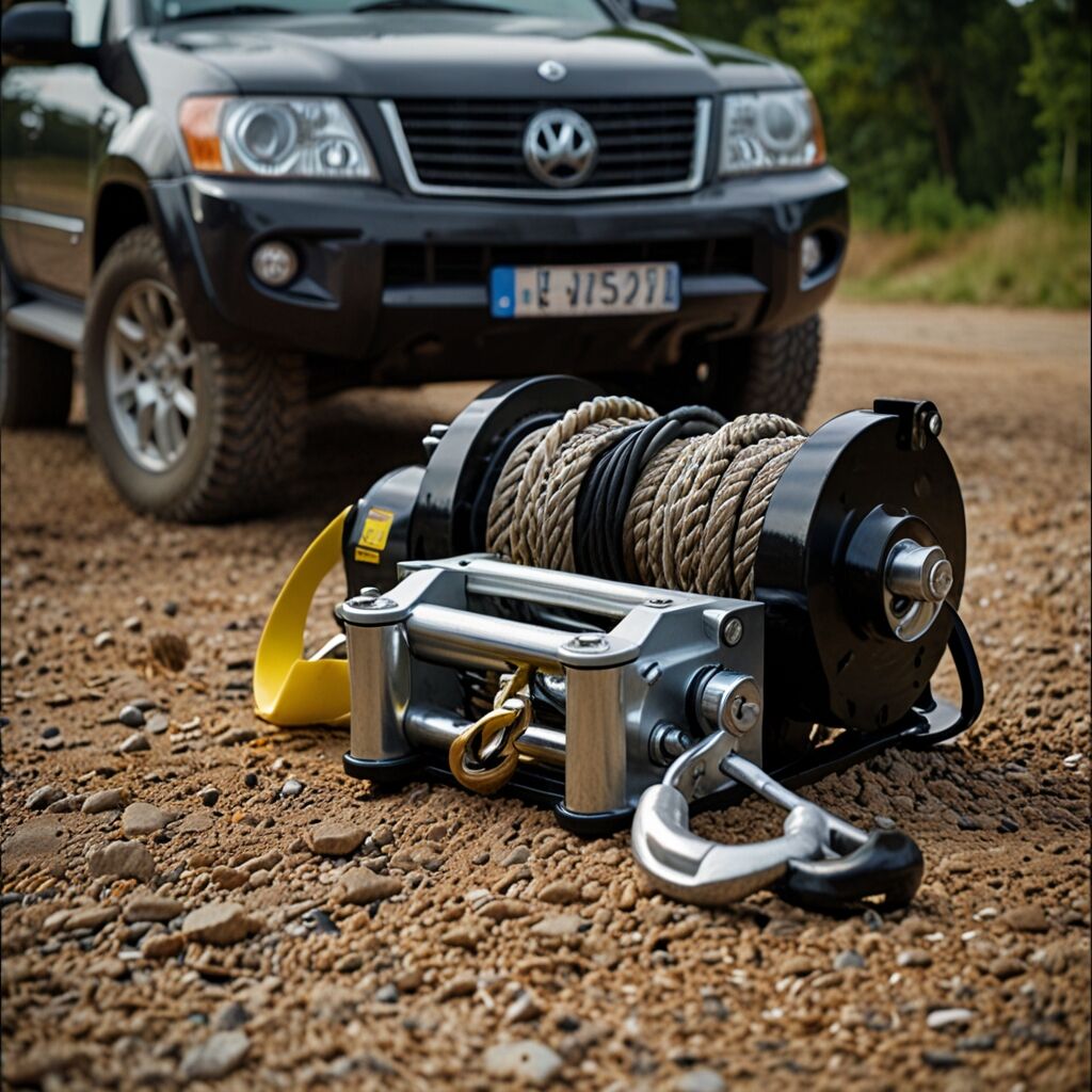 Yamaha 700 Grizzly Winching in Off-Road Conditions