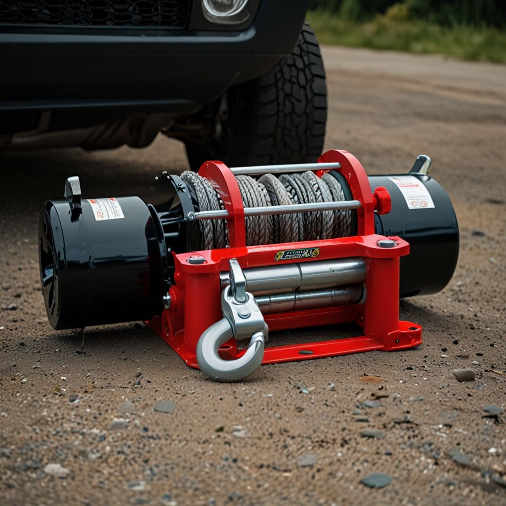 ATV winch integrated with safety features