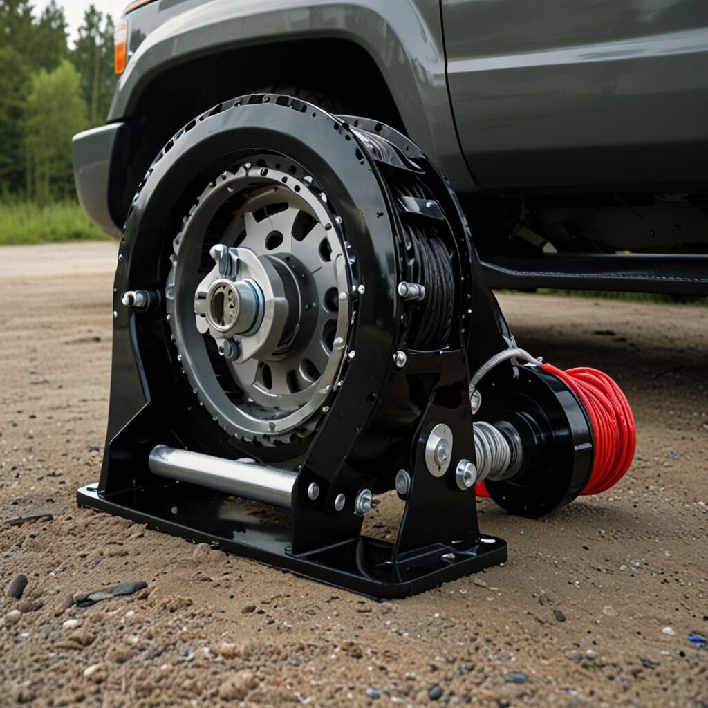 Powerful truck winch operation