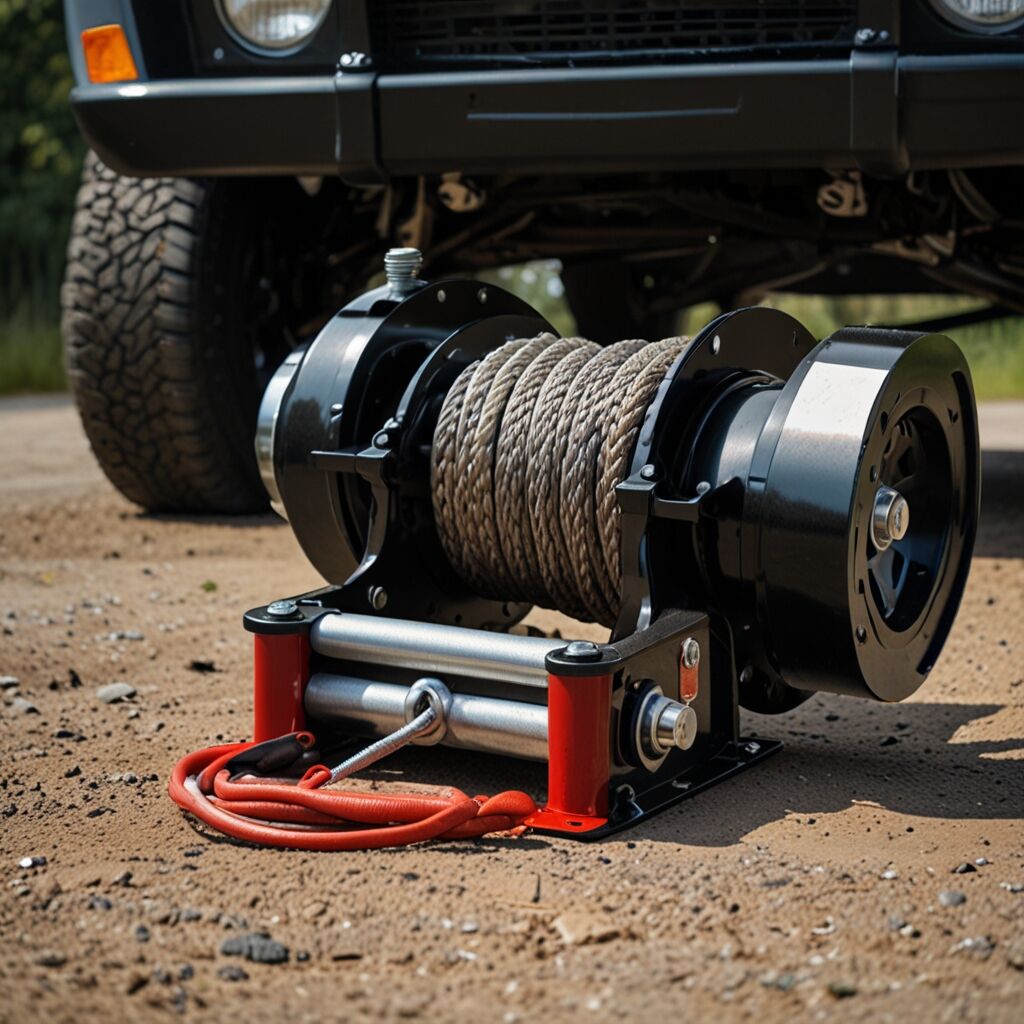 Steel cables on wire rope wince mechanism