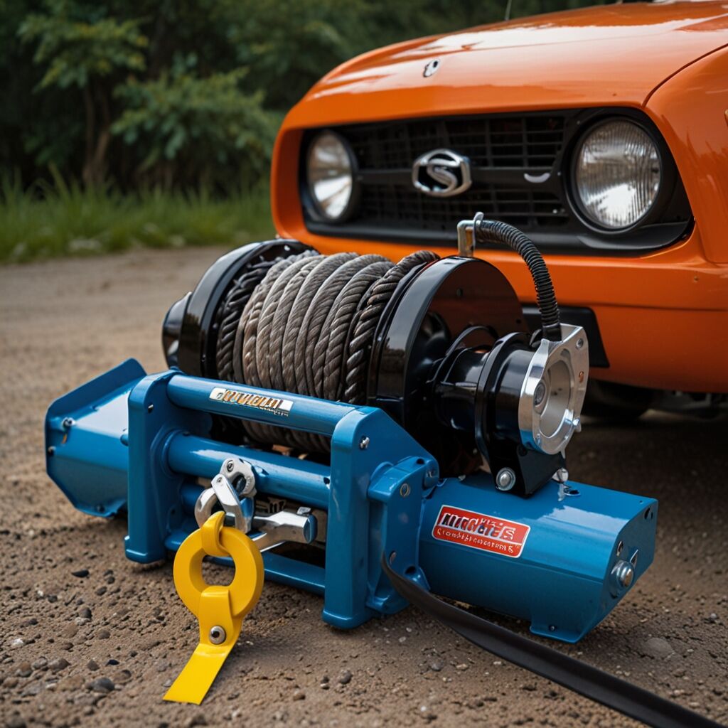 Gas winch with sturdy metal frame